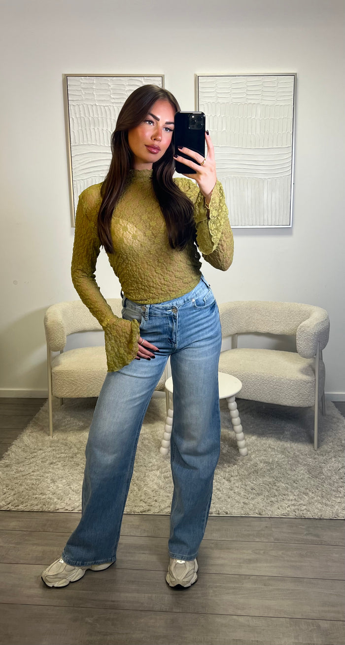Alyna Lace Top - Green