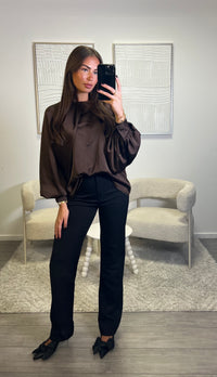 Satin Top - Chocolate