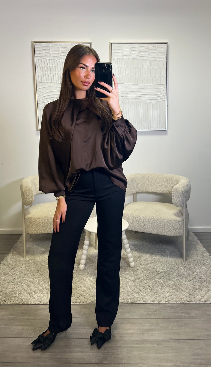 Satin Top - Chocolate
