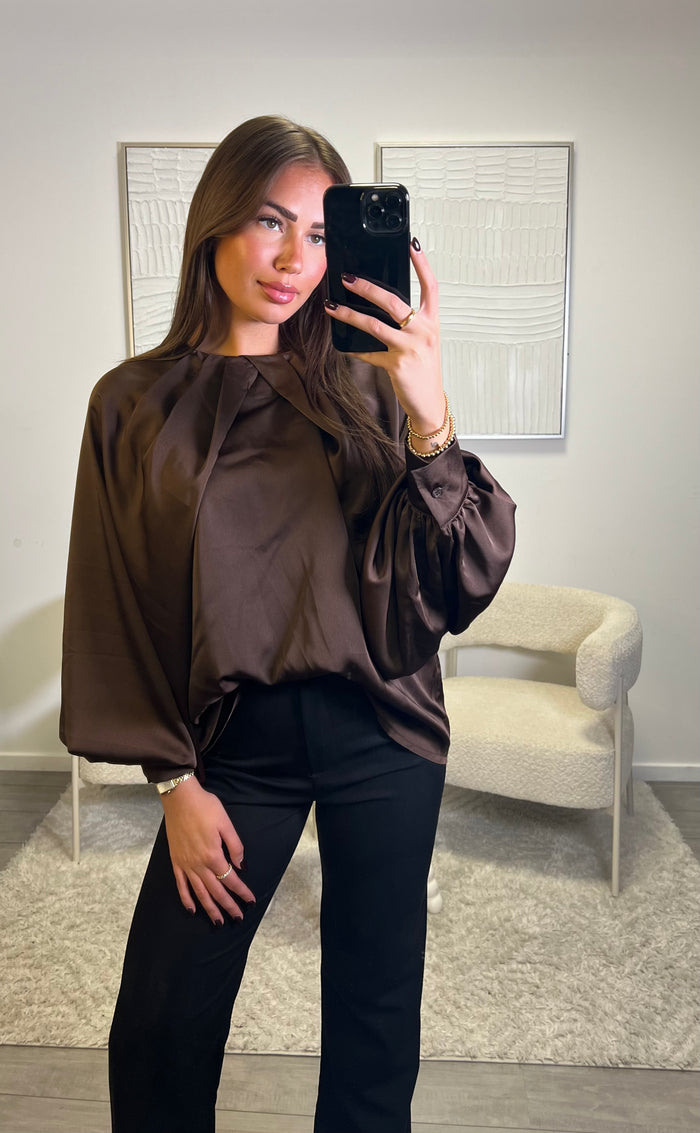 Satin Top - Chocolate