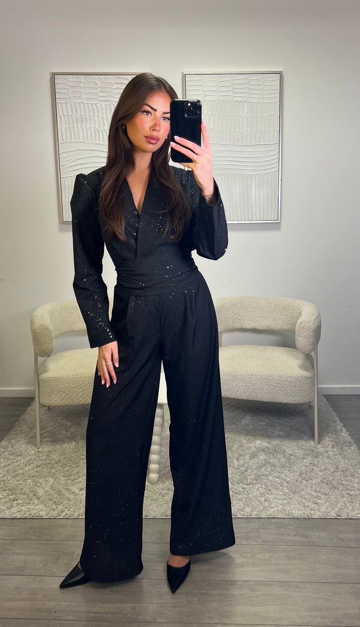 Sparkle Jumpsuit - Black