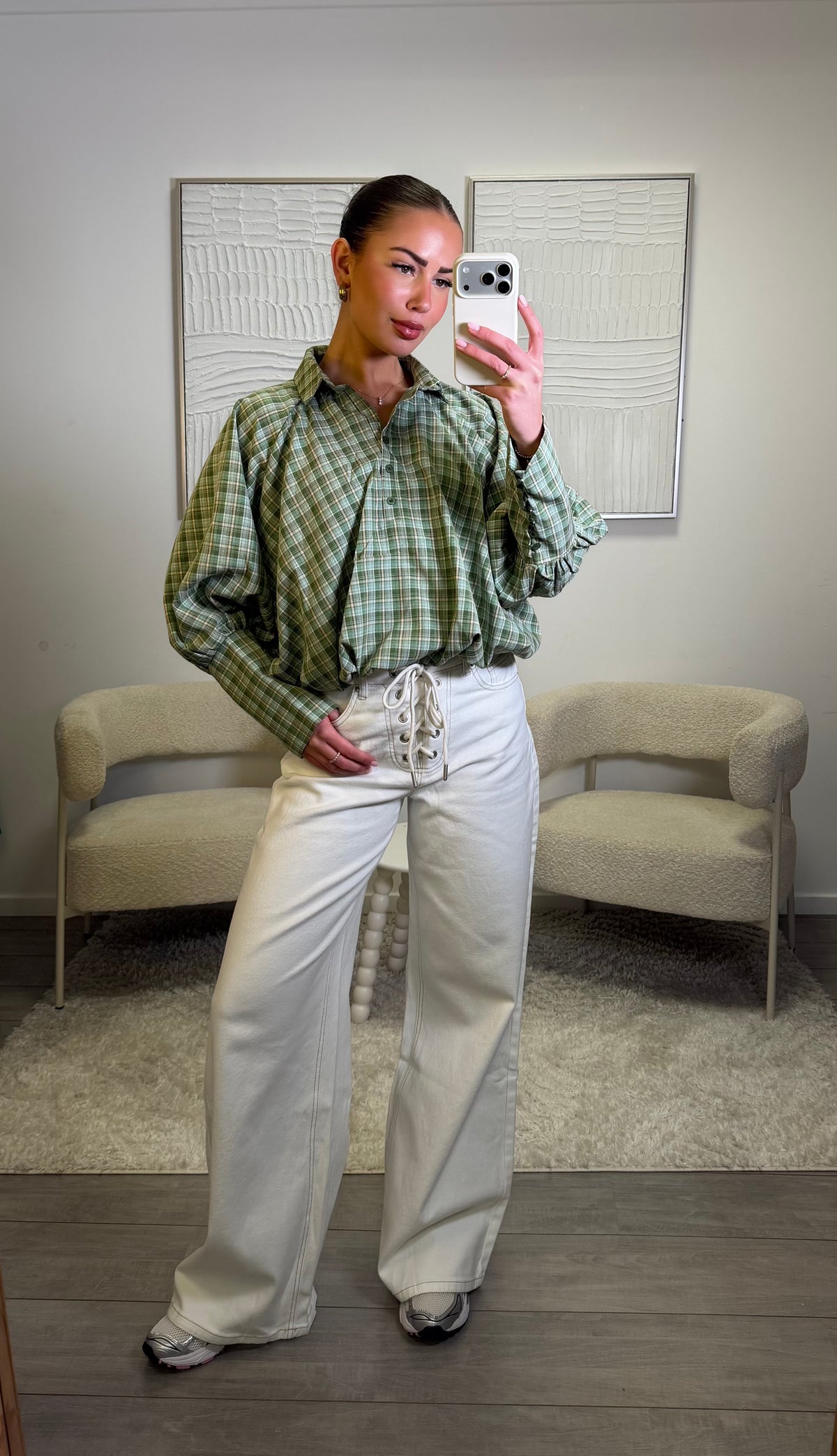 Millie Mid Waisted Jeans - Wit