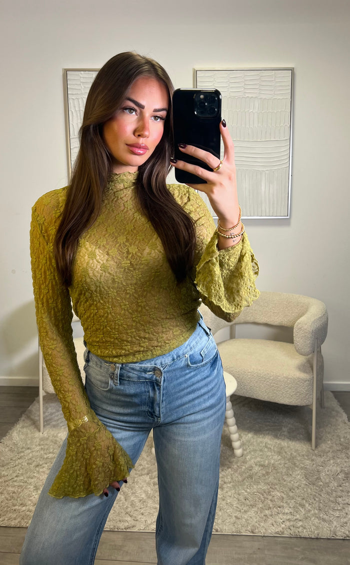 Alyna Lace Top - Green