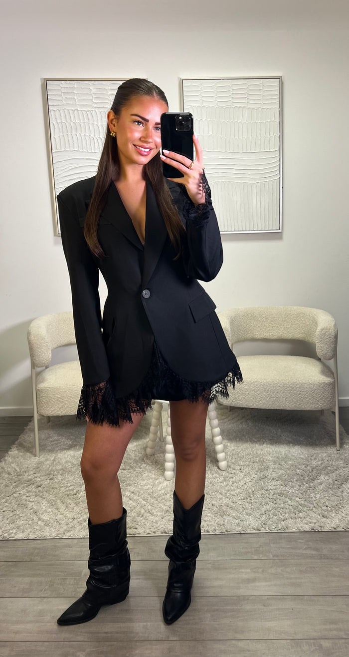 Lace Blazer - Black