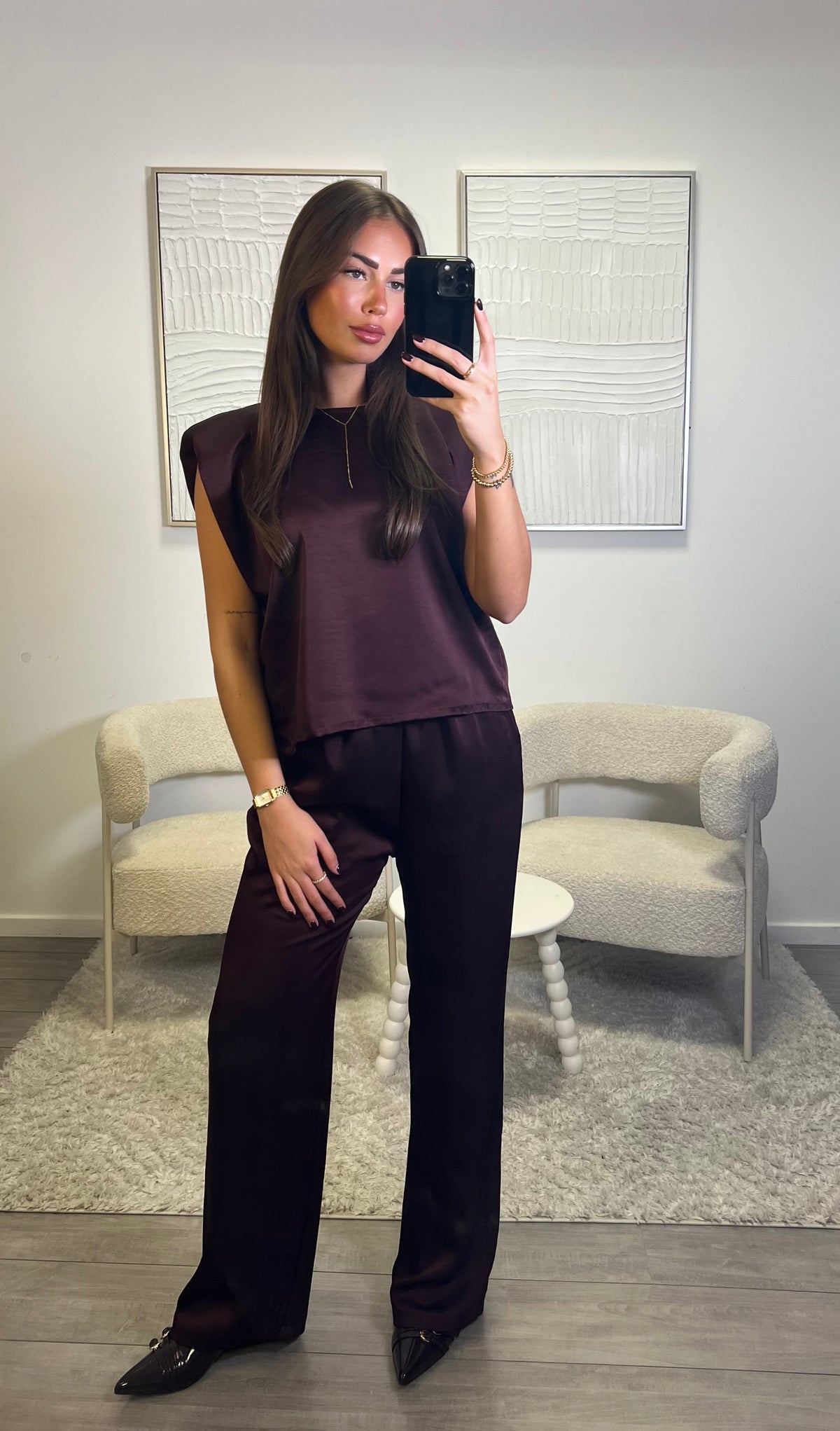 Satin Set - Burgundy