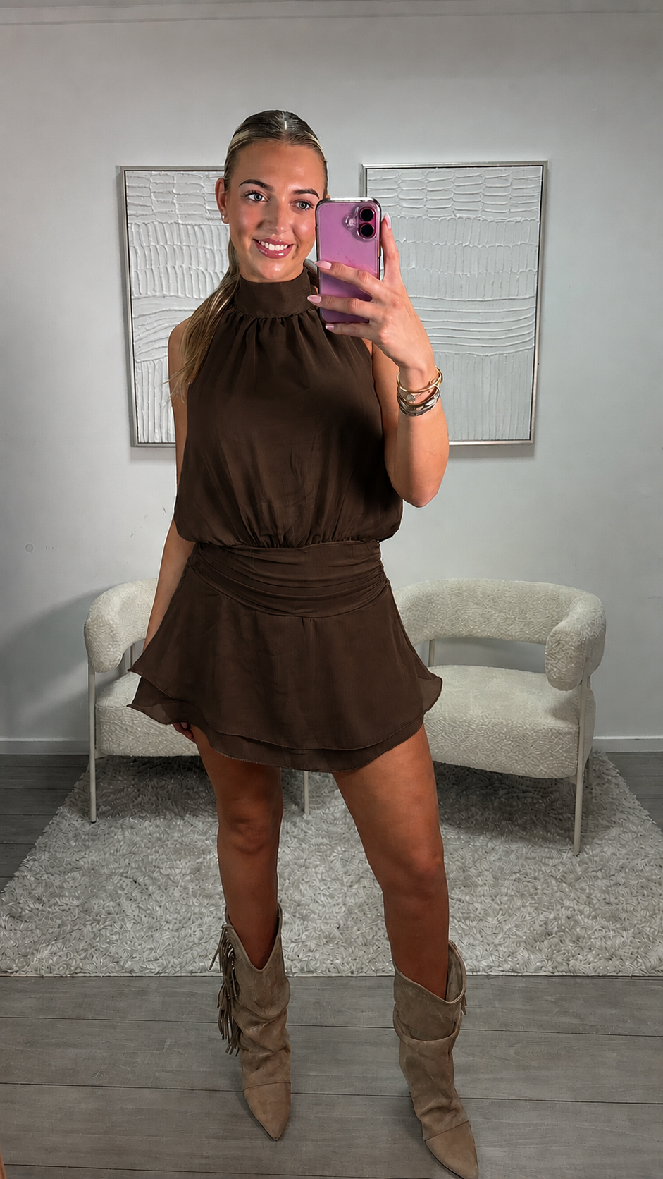 Jitske Playsuit - Donker Bruin
