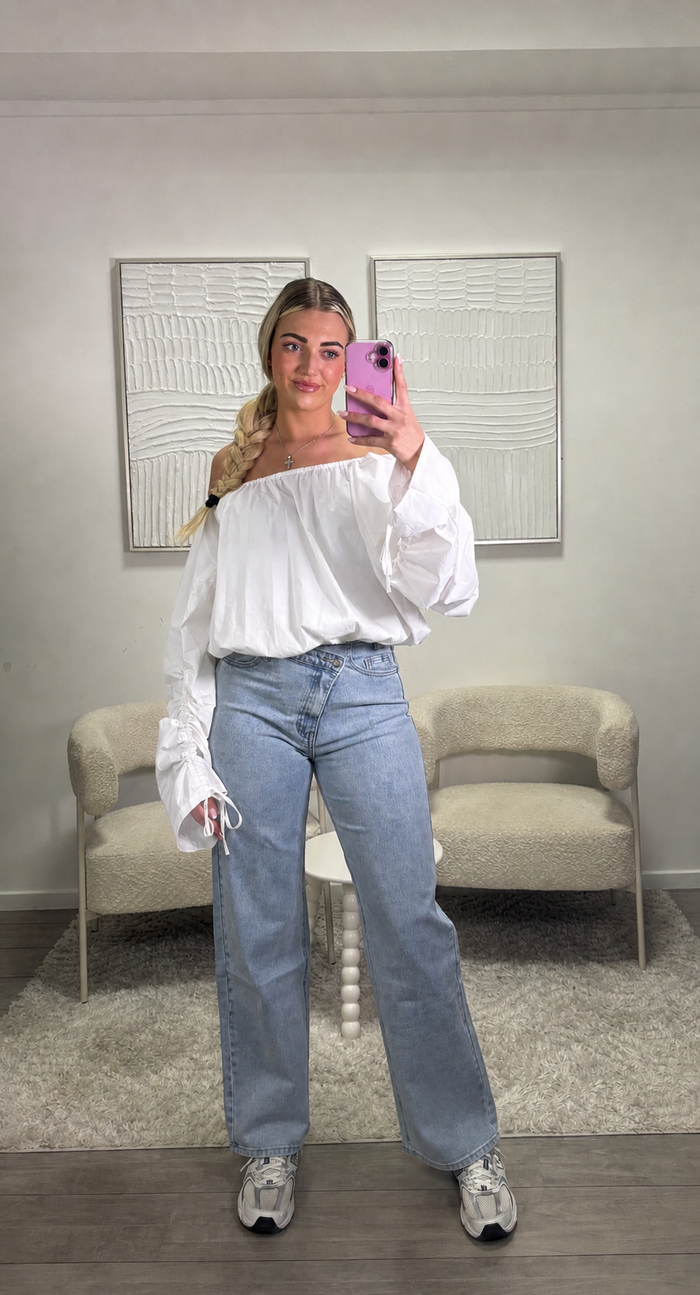 Ella Off Shoulder Blouse - Wit