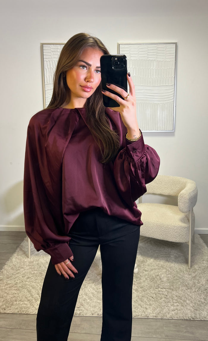 Satin Top - Burgundy
