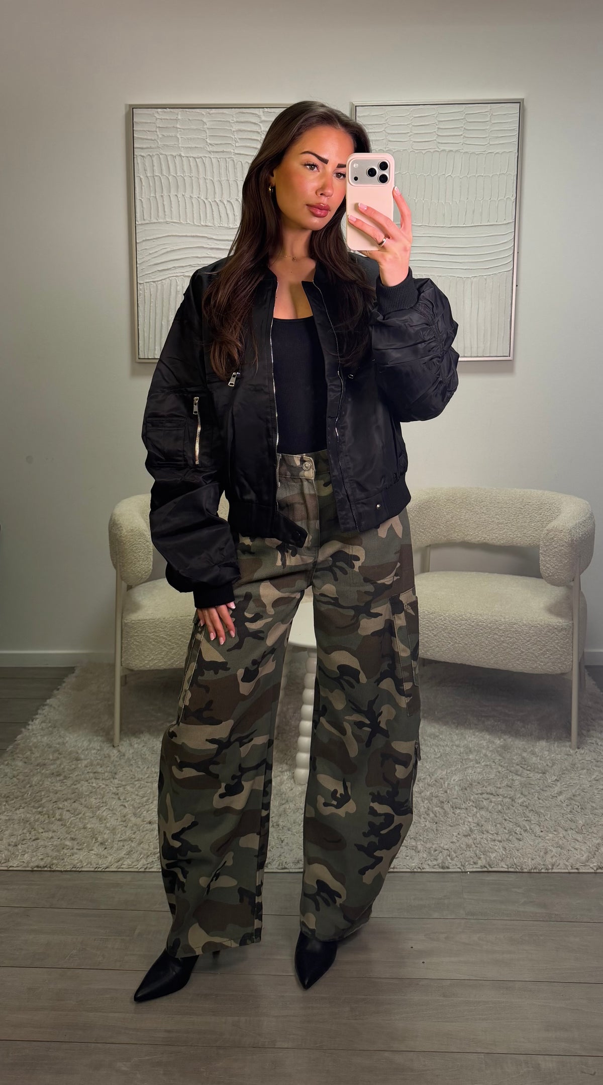 Jaanie Mid Waist Jeans - Camouflage