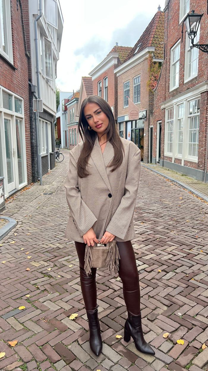 Chloe Leather Legging - Brown