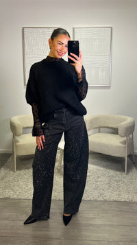 Manon's Black Sweater - Black