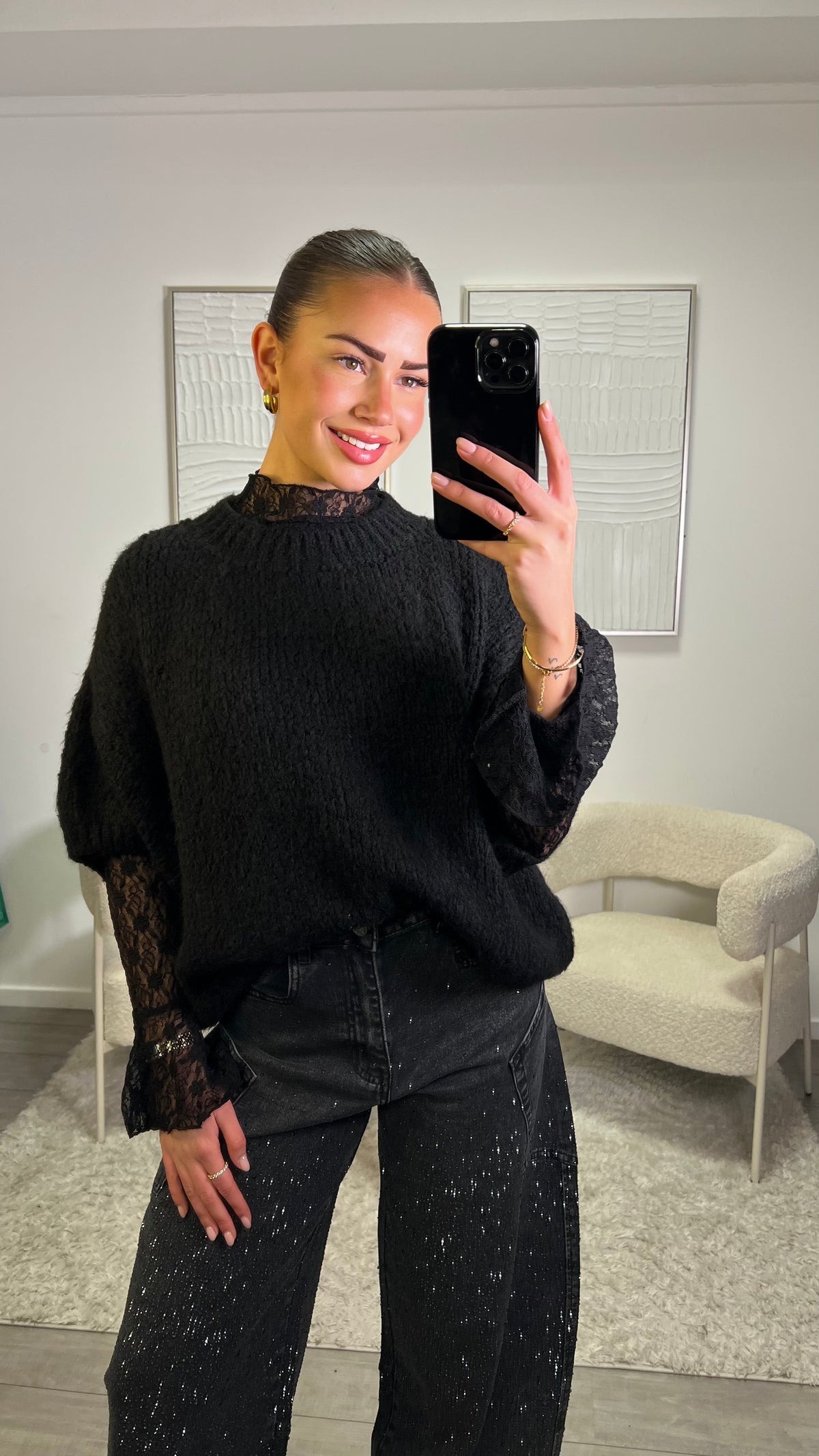 Manon's Lace Top - Black