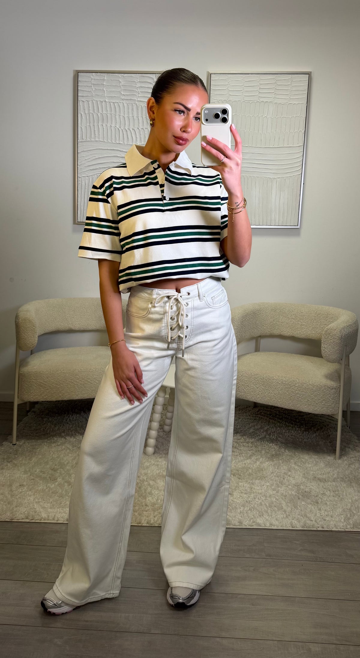 Millie Mid Waist Jeans - Wit