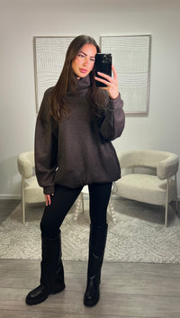 Fleece Sweater - Brown