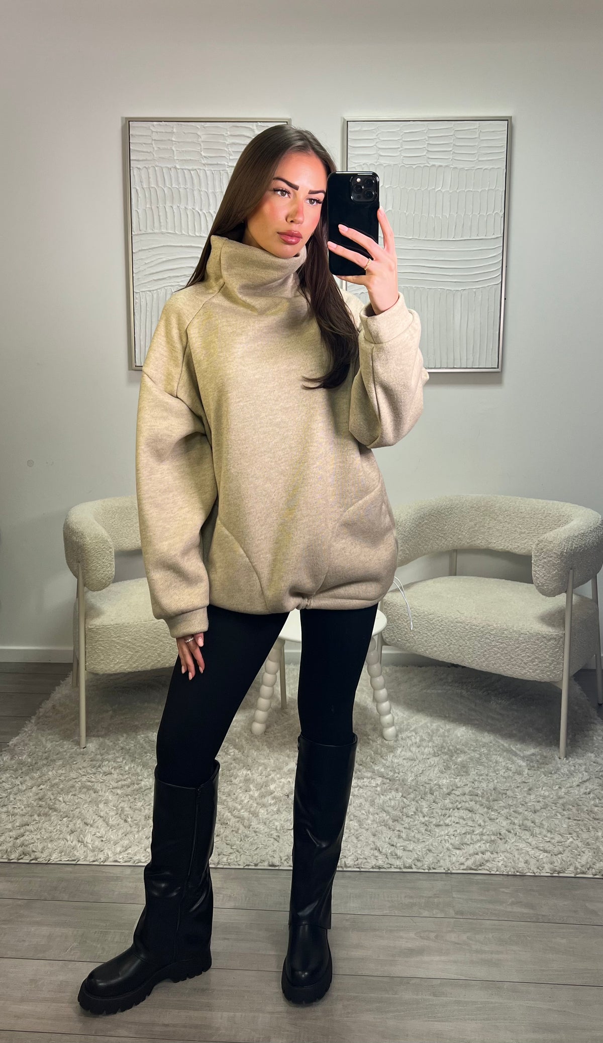 Fleece Sweater - Beige
