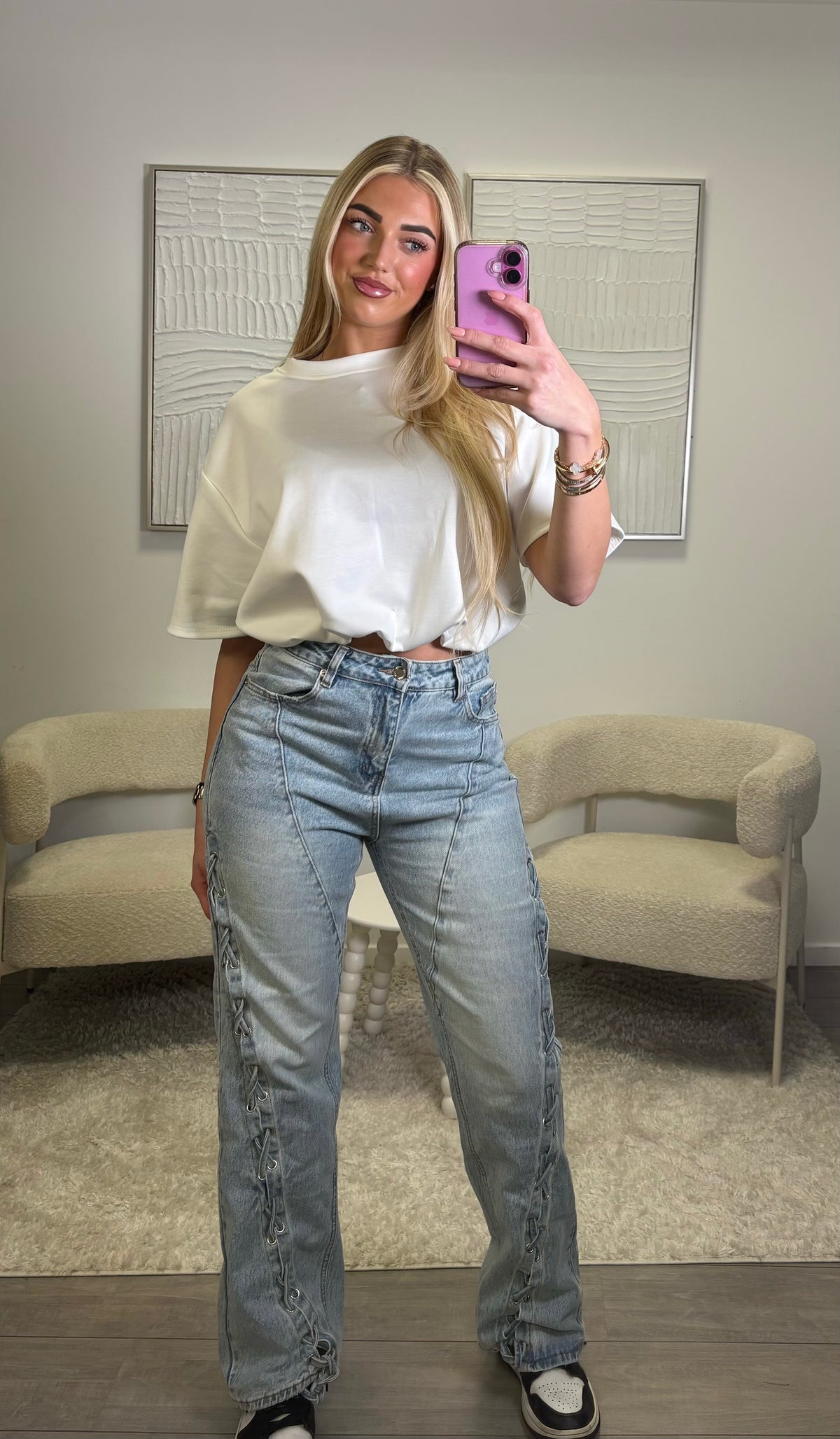 Puck High Waist Jeans - Blauw