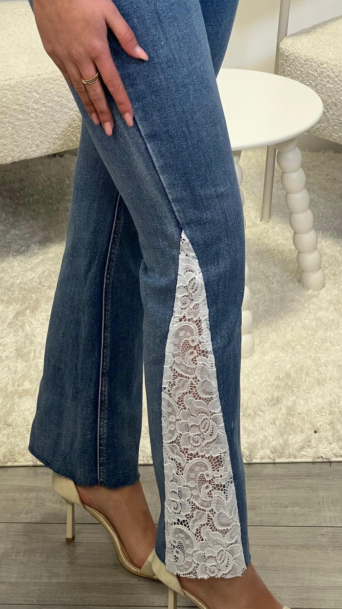 Lace Jeans - Blue