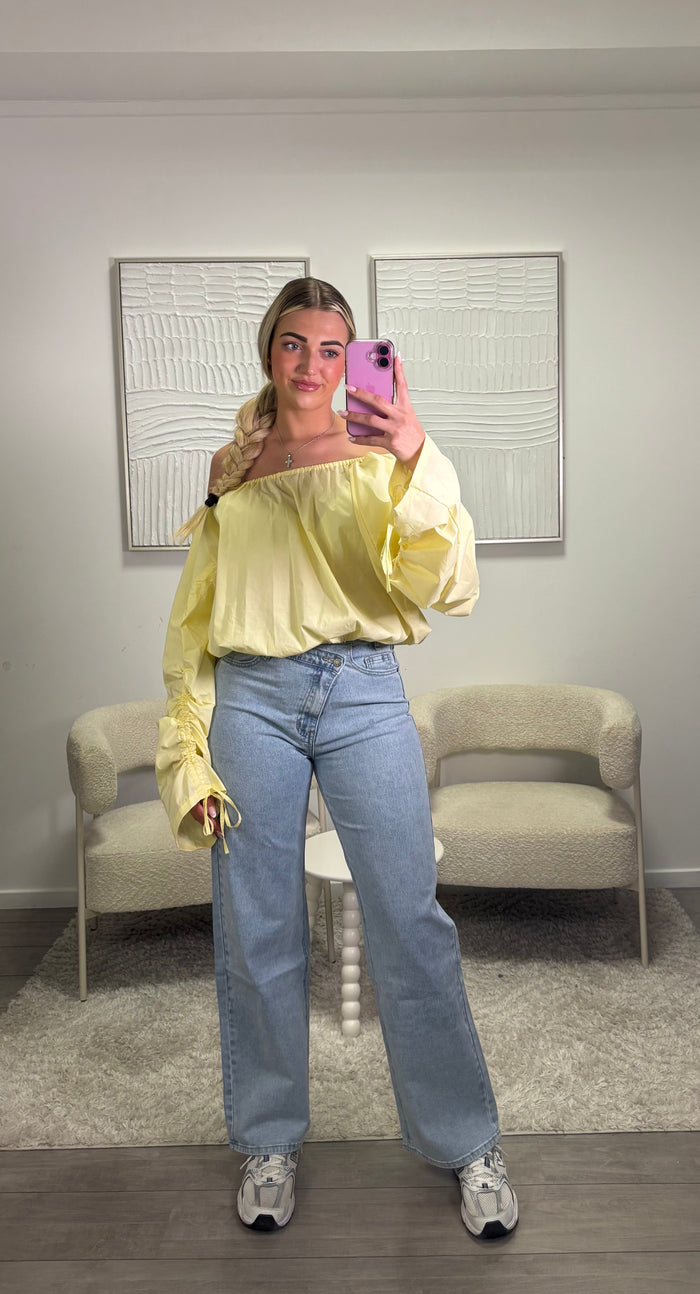 Ella Off Shoulder Blouse - Geel