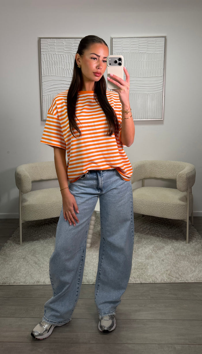 Vera Shirt  - Oranje Wit