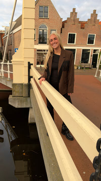 Oversized Franje Blazer - Bruin