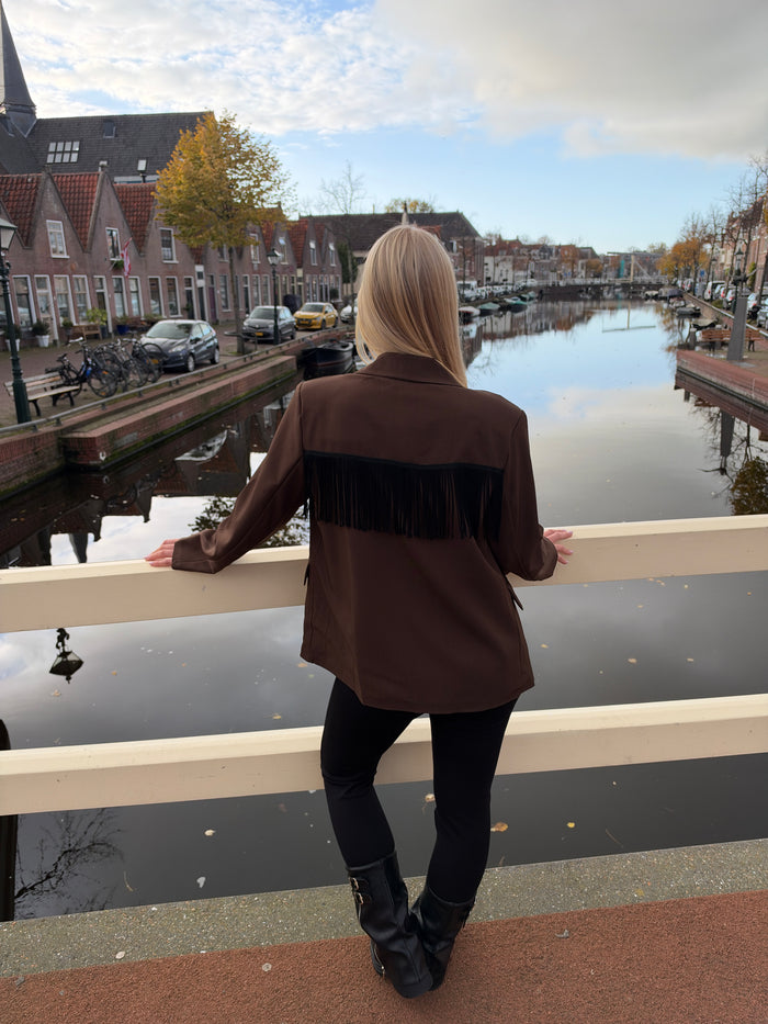 Franje Blazer - Bruin