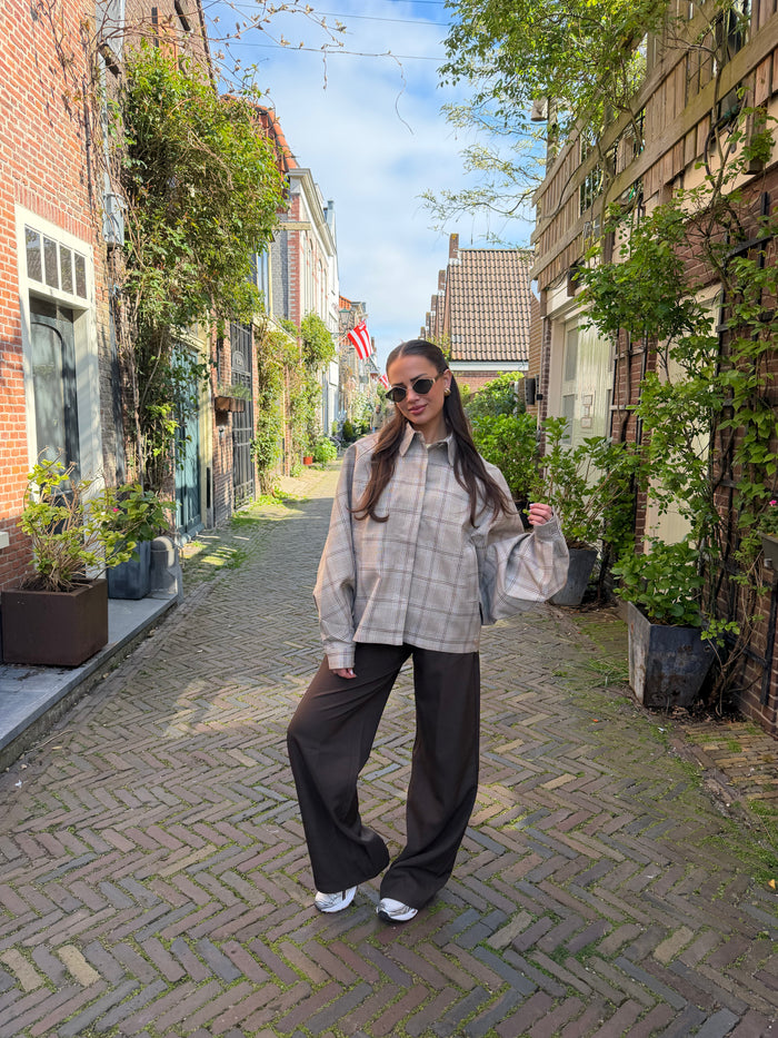 Bella Jas - Geruit Bruin