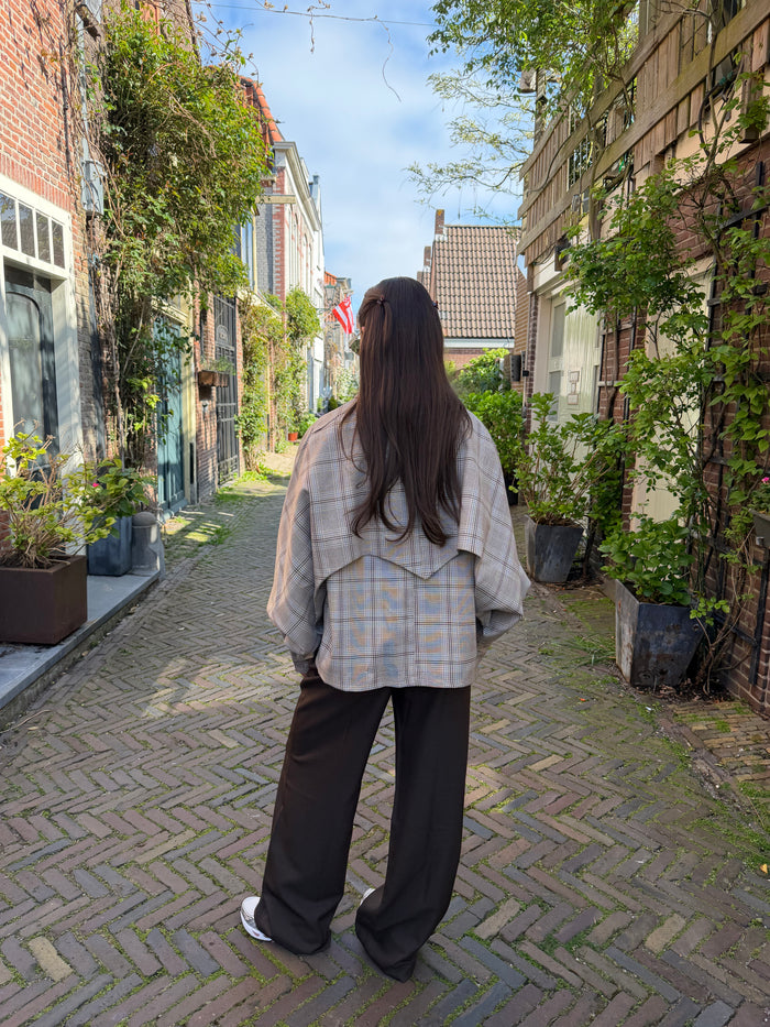 Bella Jas - Geruit Bruin