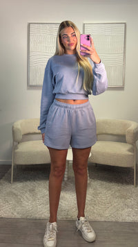 Peggy Cropped Sweater - Vintage Blue