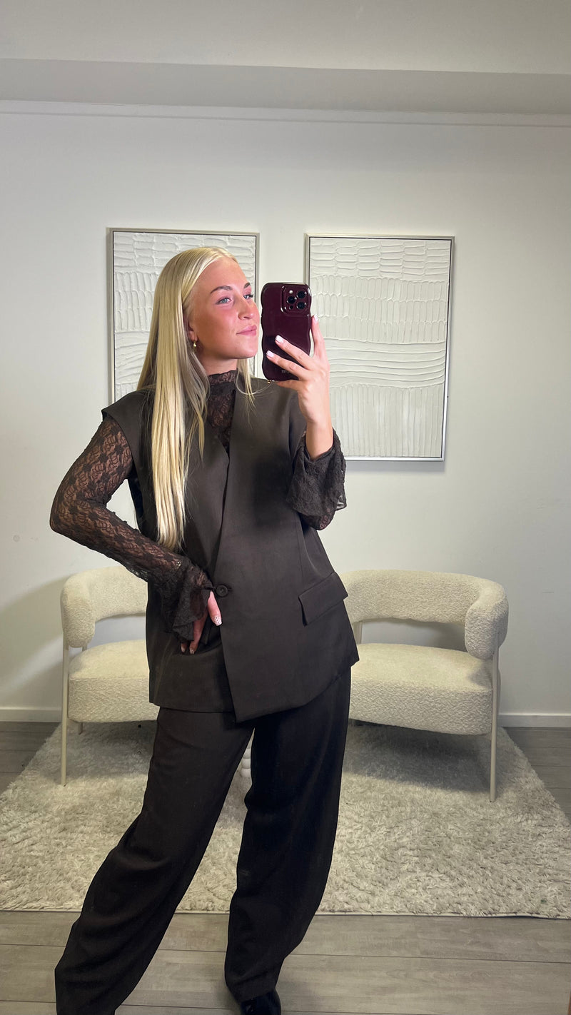 Alyna Lace Top - Brown