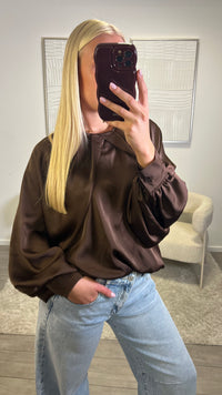 Satin Top - Chocolate