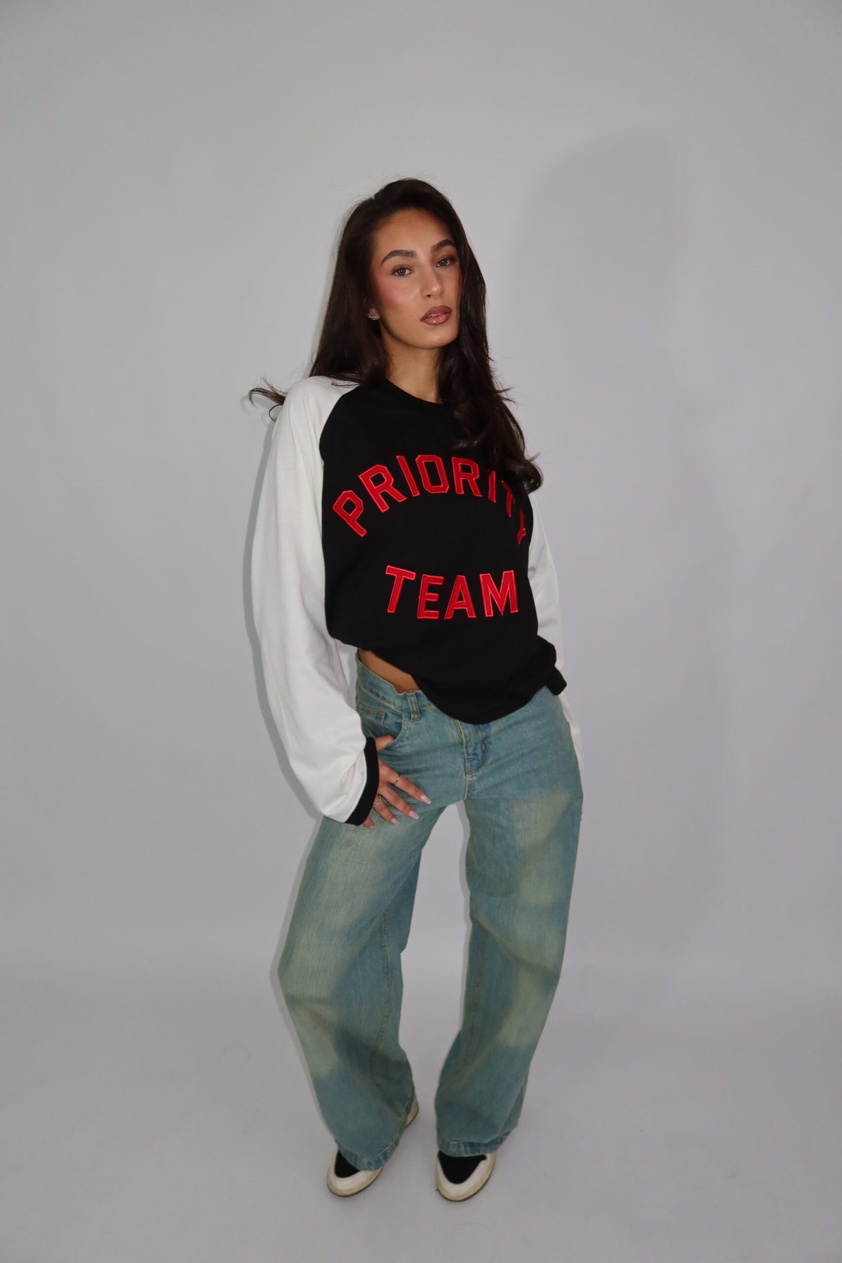 Maya Longsleeve - Zwart Rood