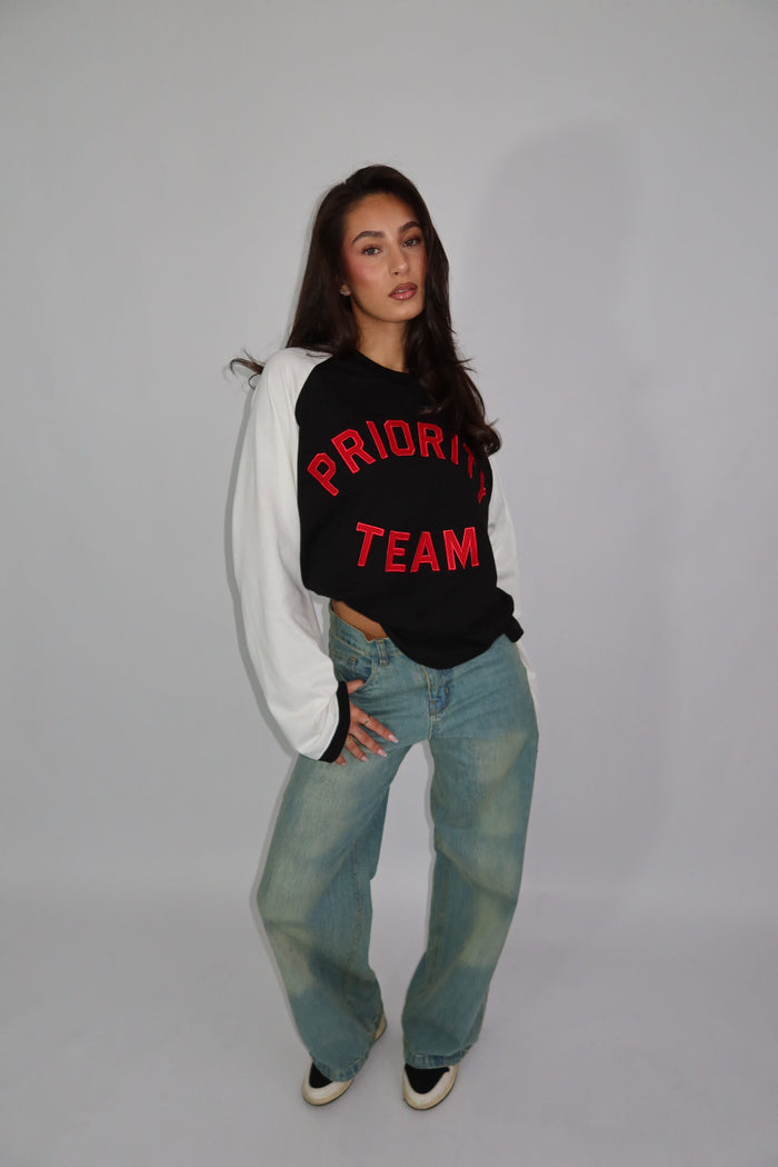 Maya Longsleeve - Zwart Rood
