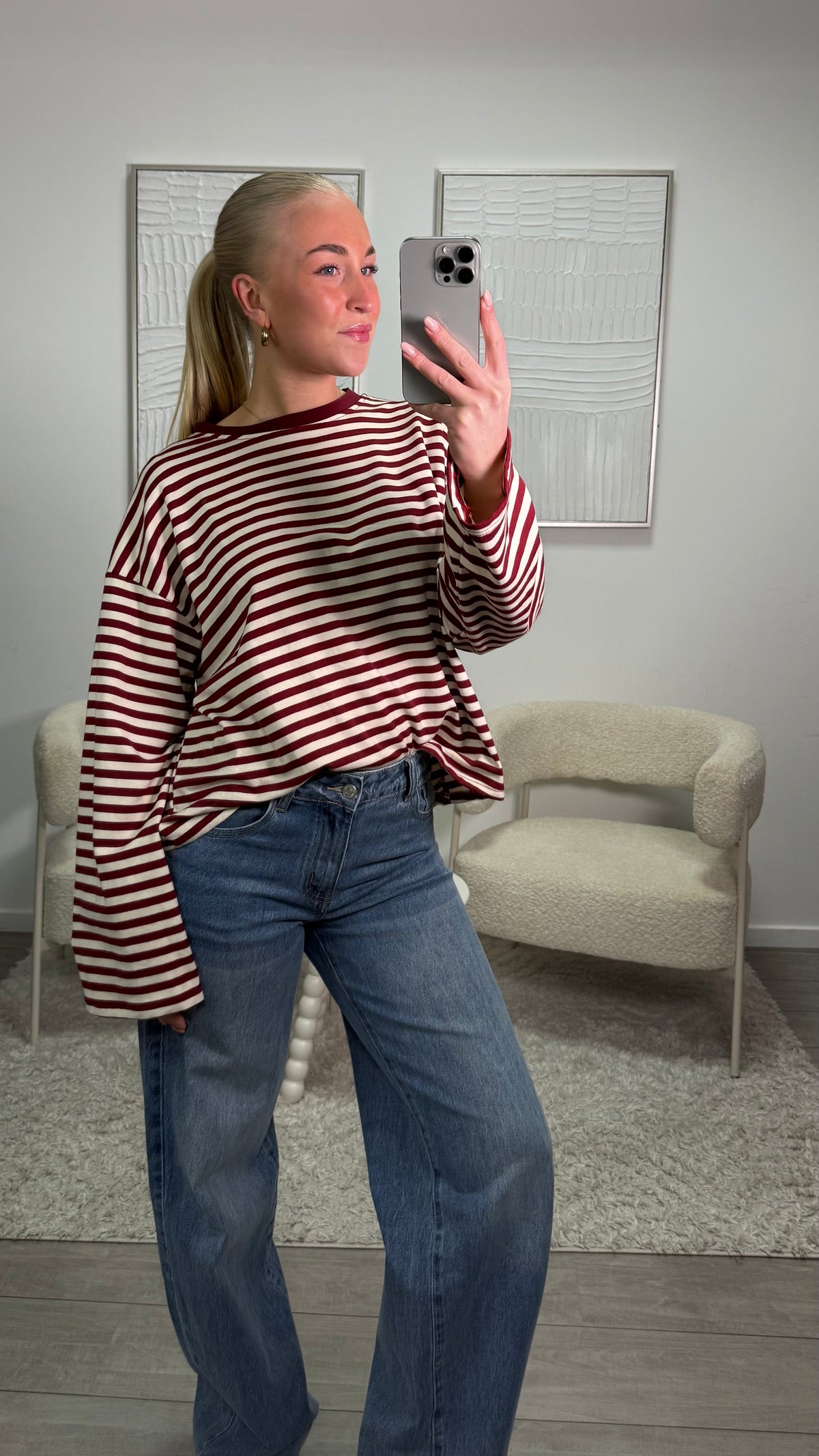 Lou Shirt - Beige Red