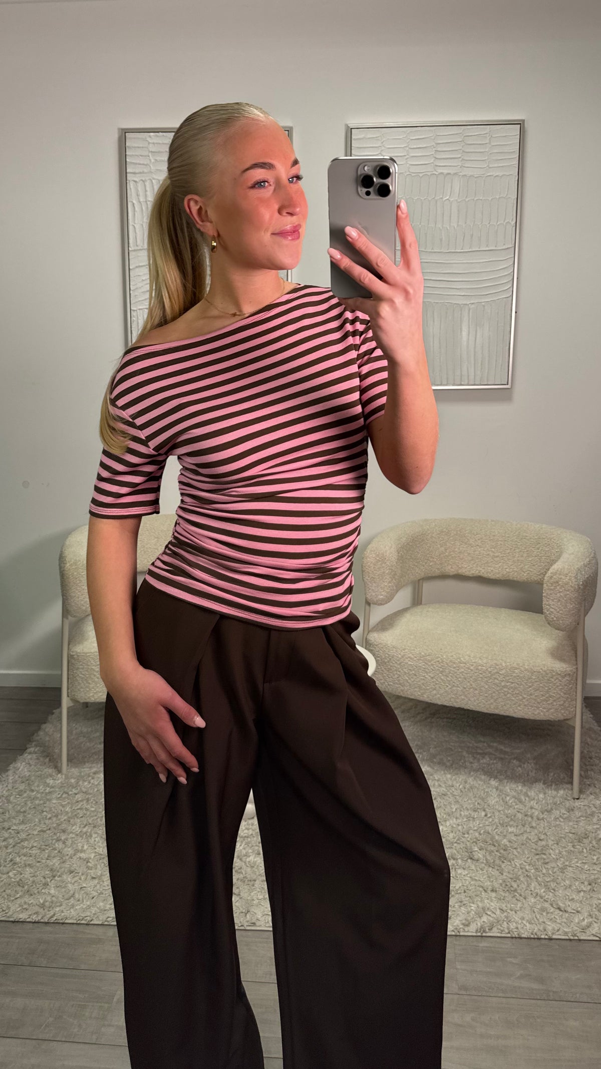 Lola Top - Pink Brown