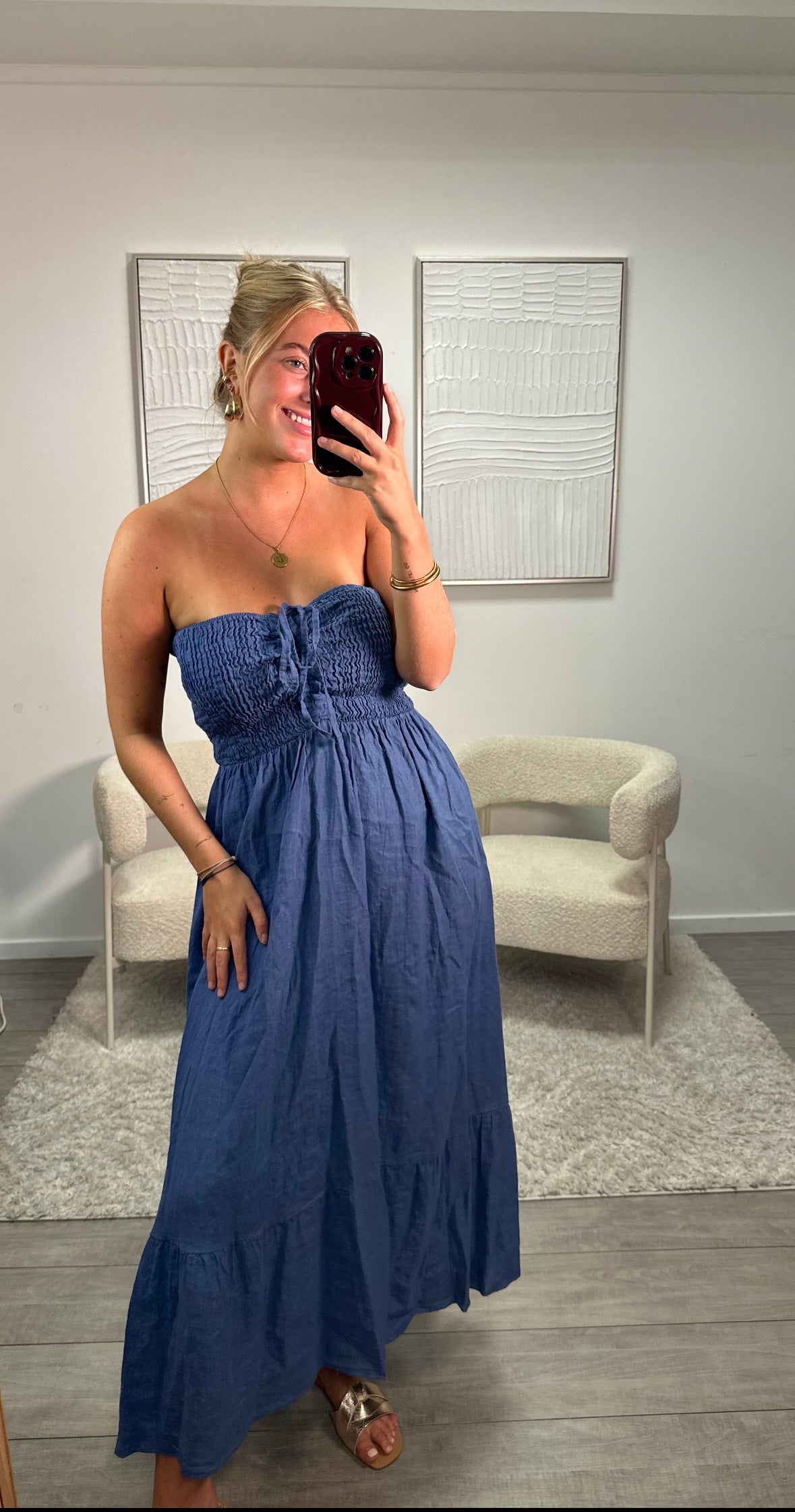 Lynn Dress - Denim Blue