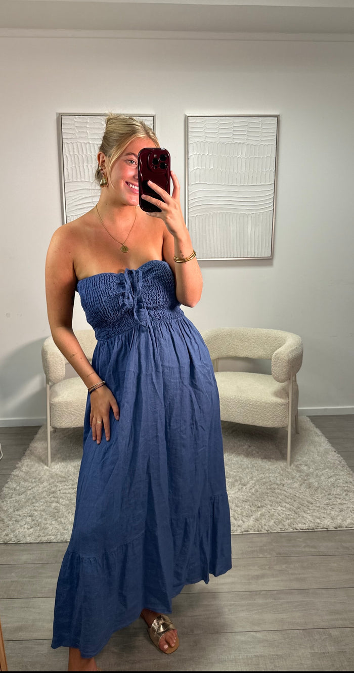 Lynn Dress - Denim Blue