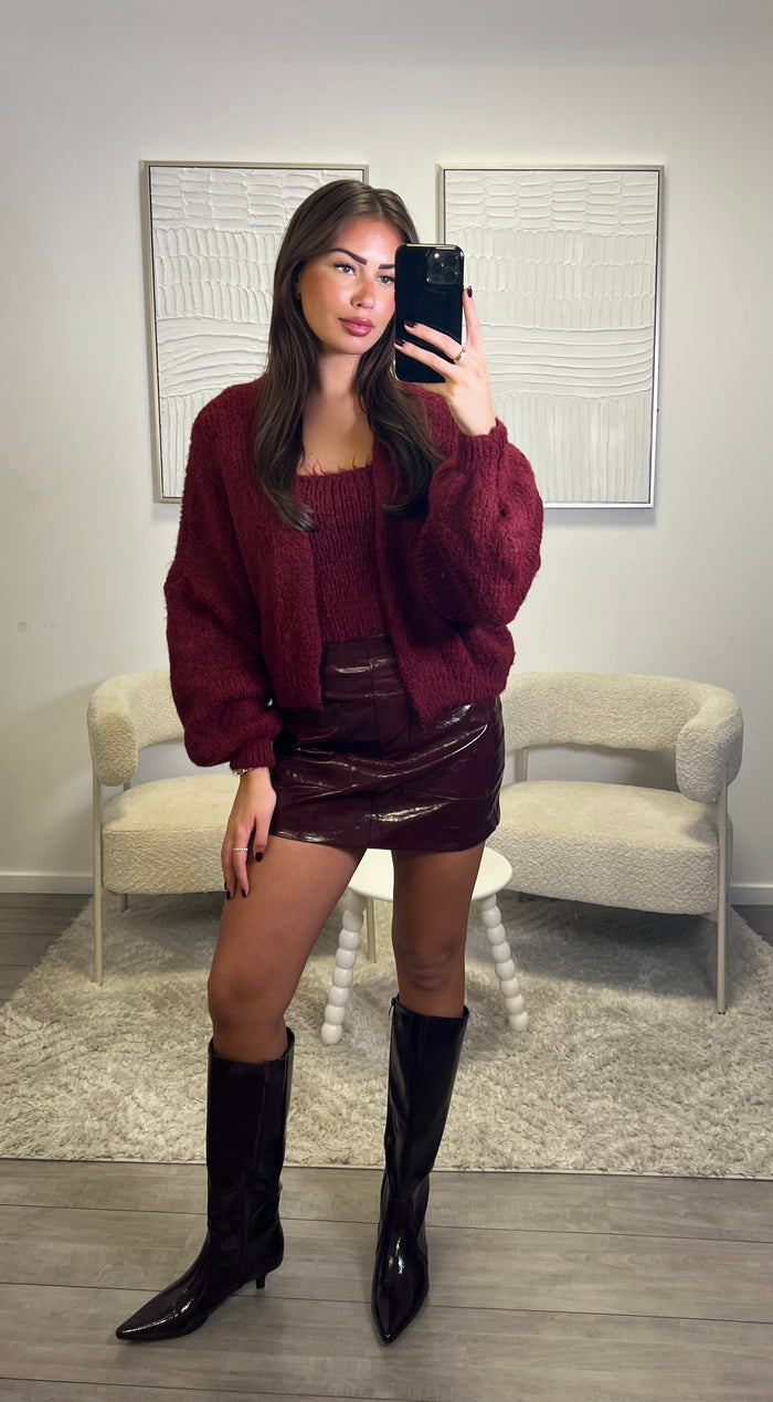 Ella Vest & Top - Bordeaux