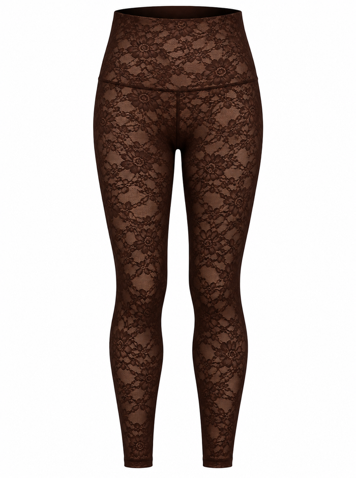 Kanten Legging - Bruin