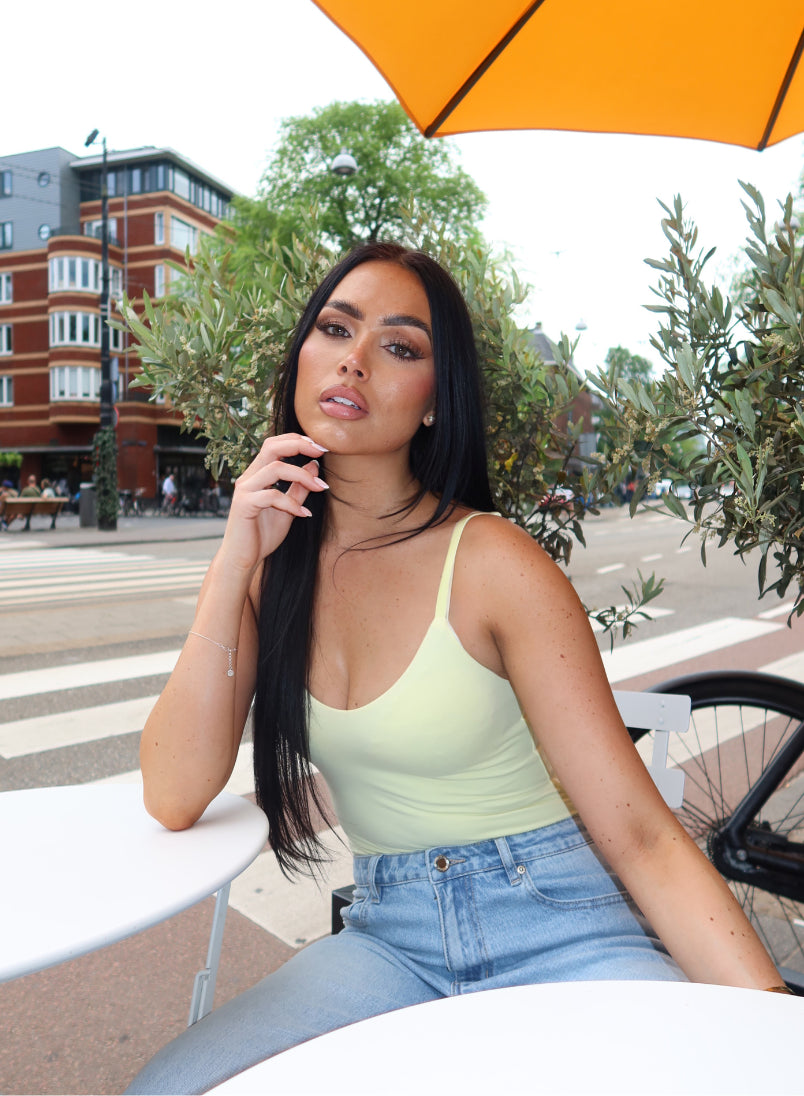 AYA STRAP BODYSUIT - SOFT YELLOW