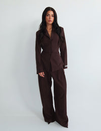 Rosie Pants - Cacao Pinestripe