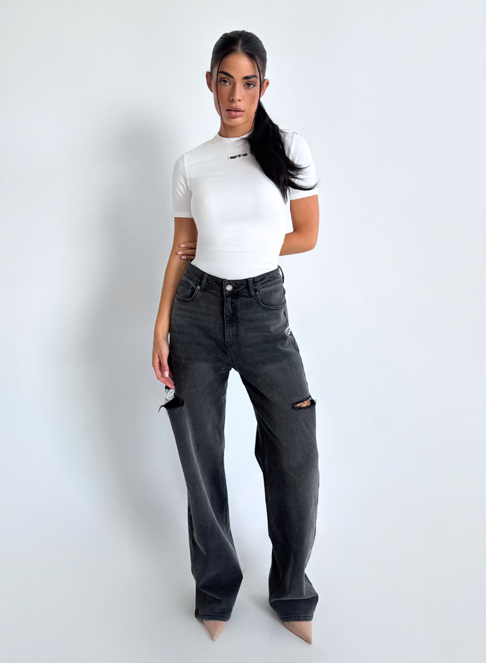 JUNE WIDE LEG - MID GREY