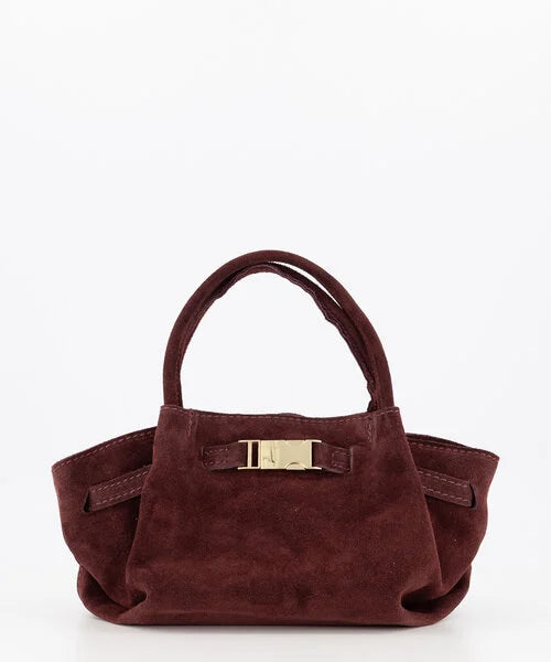 Leonie Suede Bag - Bordeaux