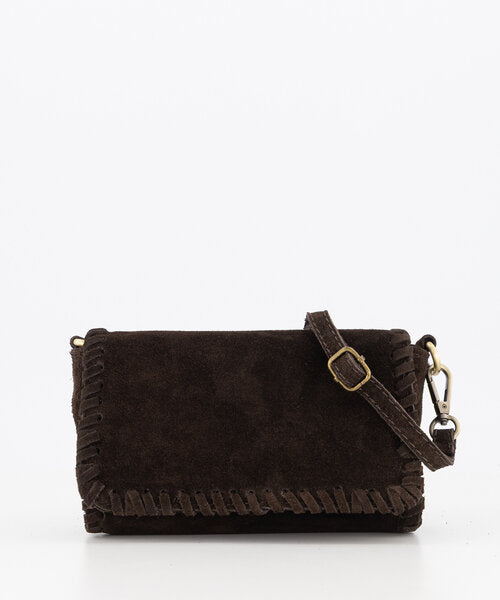 Romee Suede Bag - Dark Brown