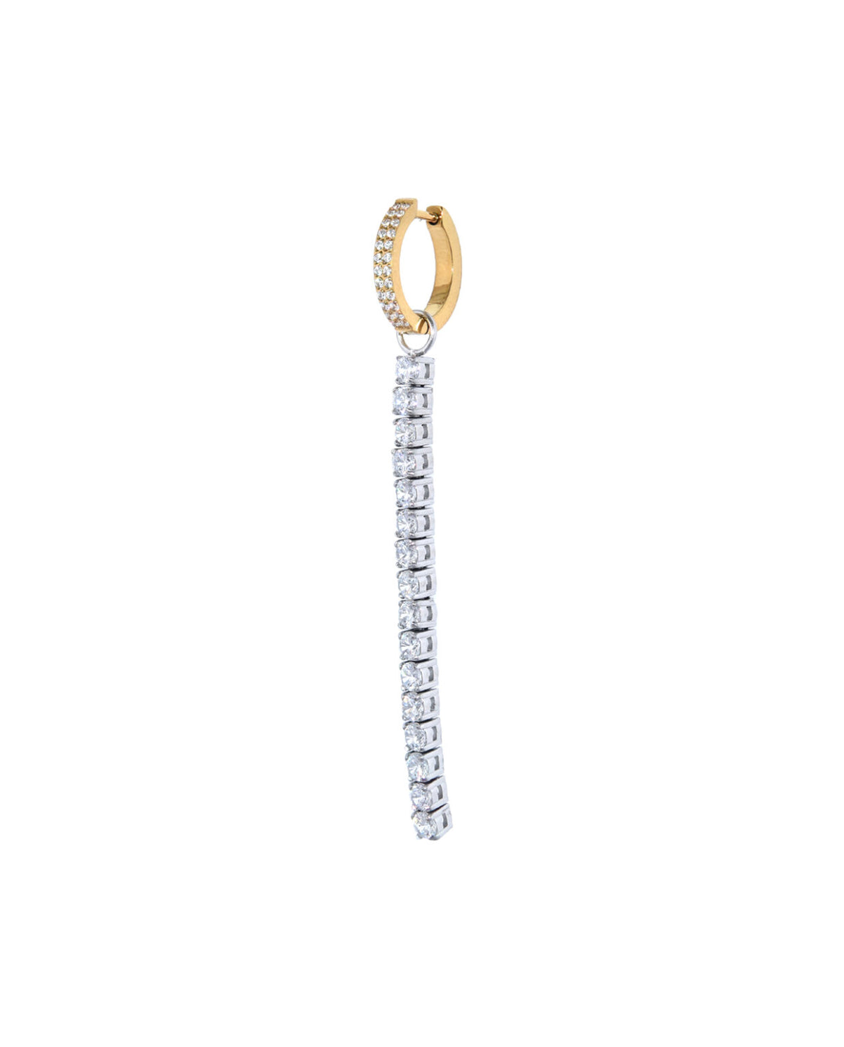 Huggie Tennis Oorbel - Zilver - Gold