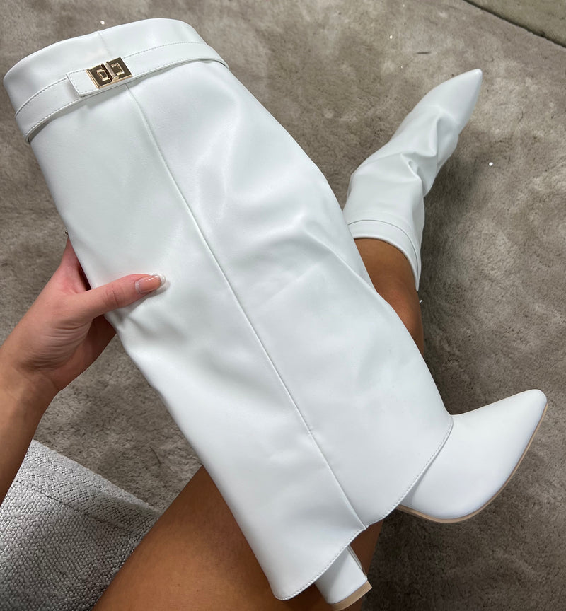 Over The Shoe Boots - White