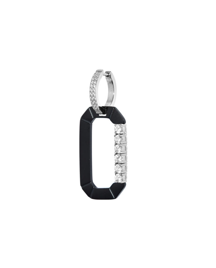 Juli Dans Jewels Loulou Oorbel Zilver Zwart